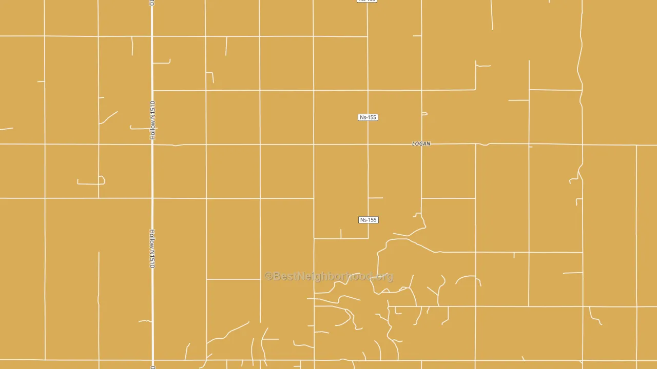 Map of the best neighborhoods in the Logan area, with better matches in green and worse matches in red