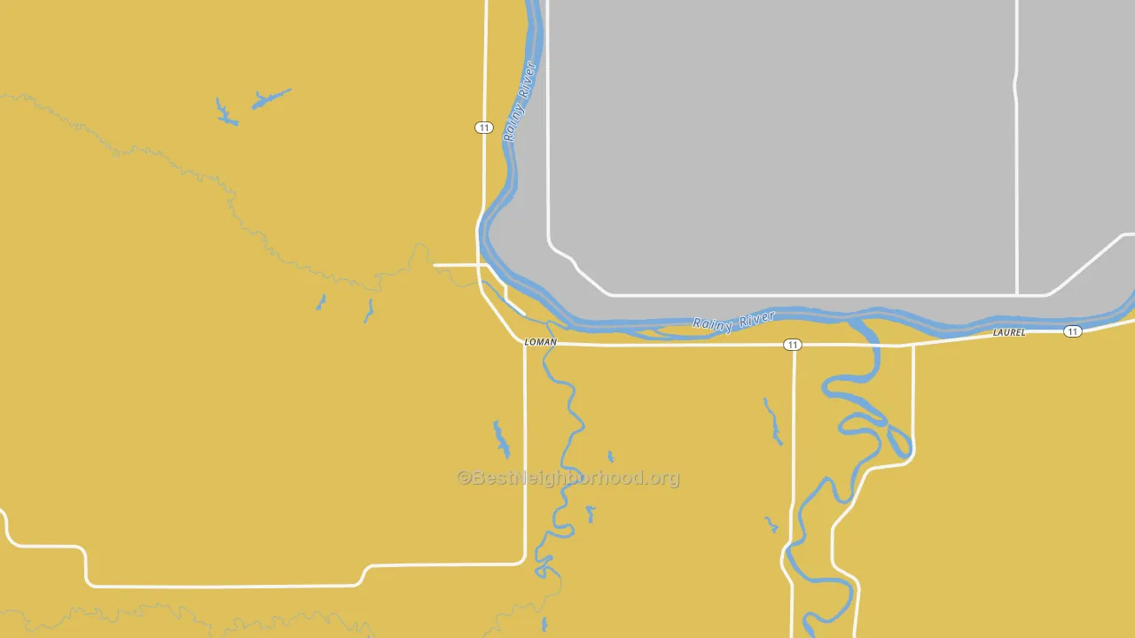 Map of the best neighborhoods in the Loman area, with better matches in green and worse matches in red
