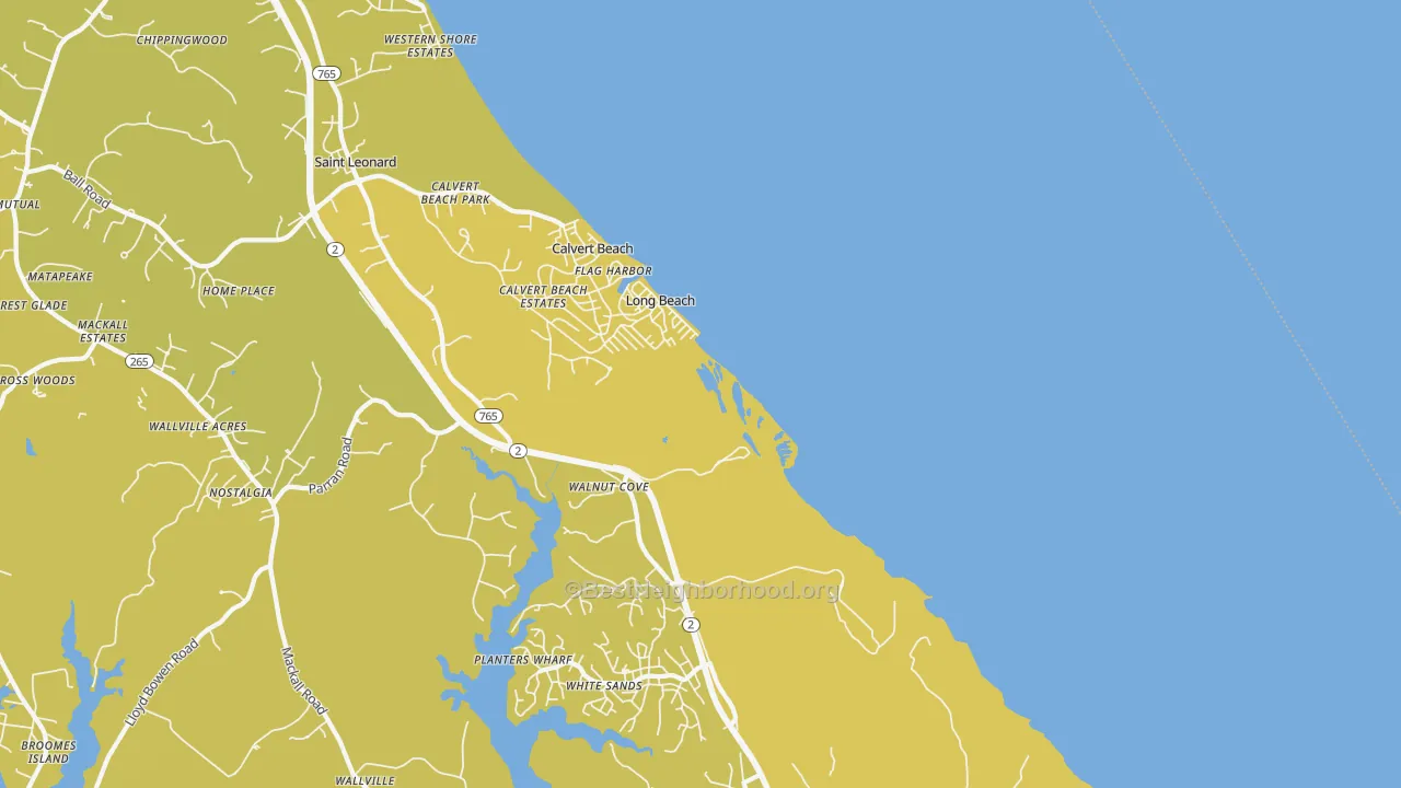 Map of the best neighborhoods in the Long Beach area, with better matches in green and worse matches in red