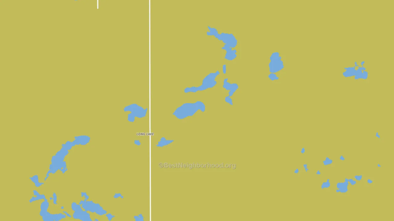 Map of the best neighborhoods in the Long Lake area, with better matches in green and worse matches in red