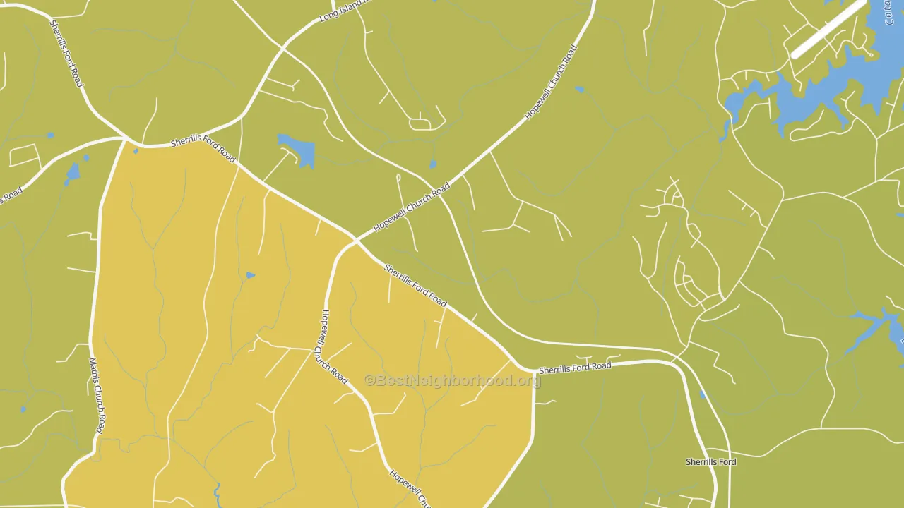 Map of the best neighborhoods in the Longisland area, with better matches in green and worse matches in red