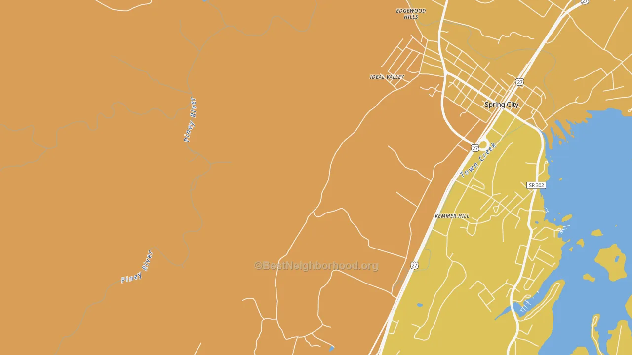 Map of the best neighborhoods in the Lorraine area, with better matches in green and worse matches in red