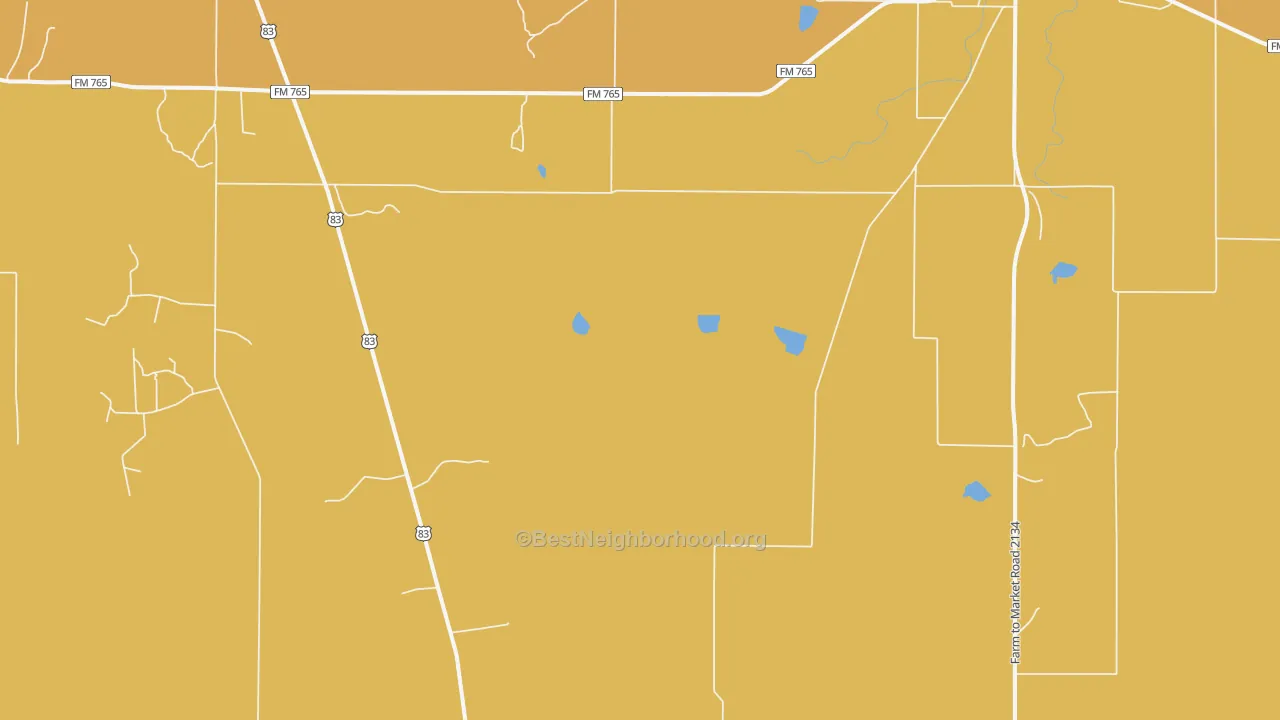 Map of the best neighborhoods in the Lowake area, with better matches in green and worse matches in red