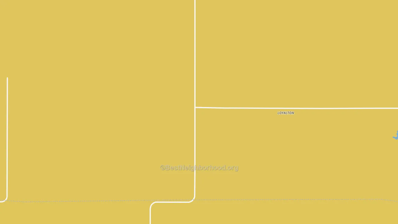 Map of the best neighborhoods in the Loyalton area, with better matches in green and worse matches in red