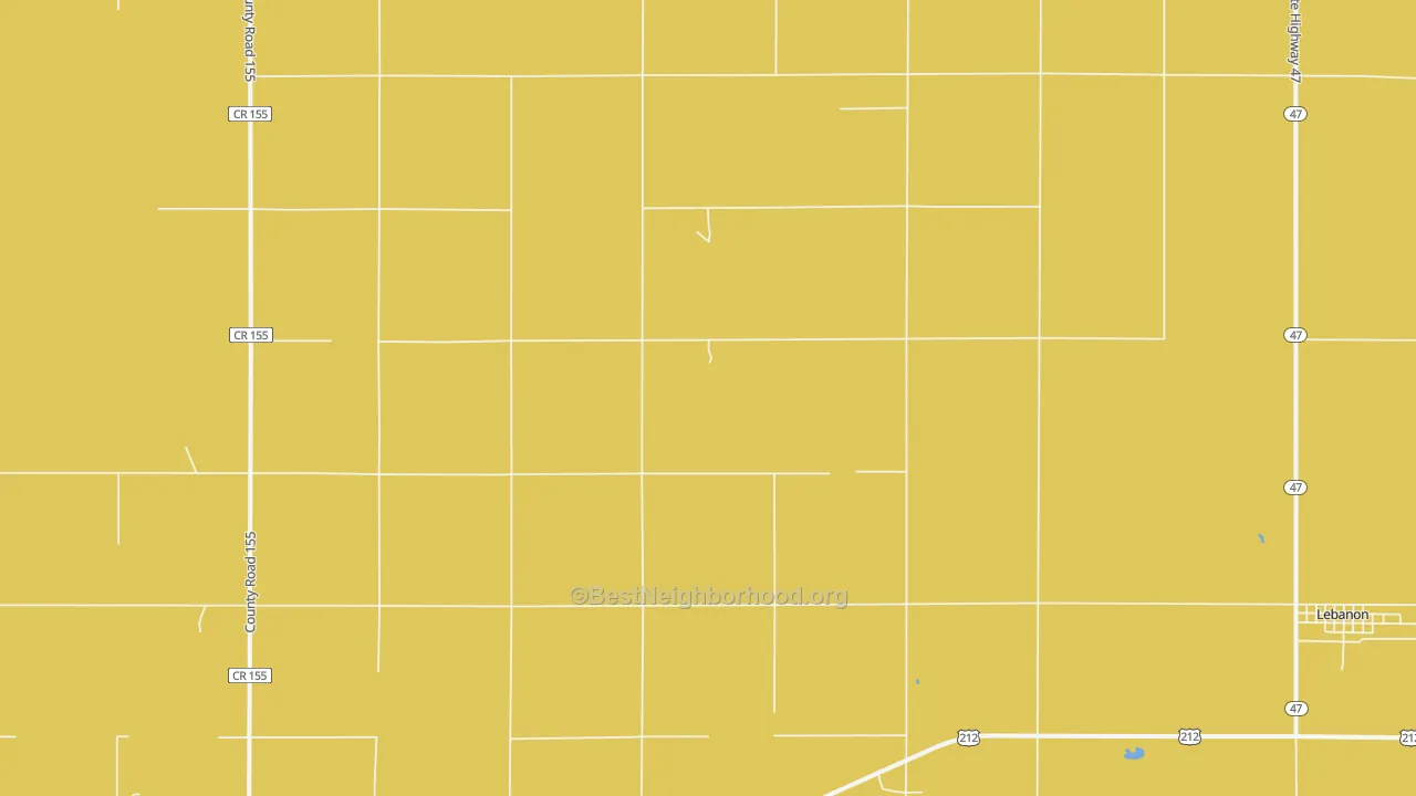 Map of the best neighborhoods in the Lucas area, with better matches in green and worse matches in red