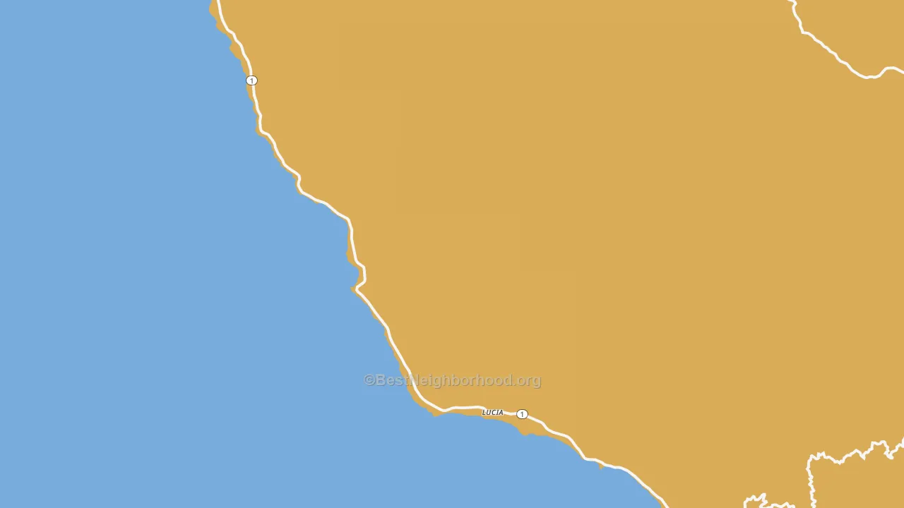 Map of the best neighborhoods in the Lucia area, with better matches in green and worse matches in red