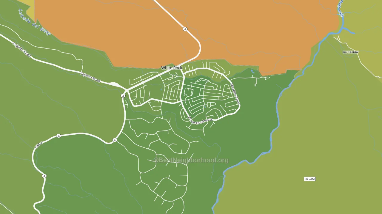 Map of the best neighborhoods in the Lumberton area, with better matches in green and worse matches in red