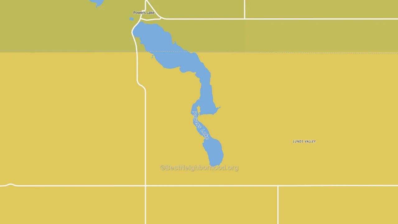 Map of the best neighborhoods in the Lunds Valley area, with better matches in green and worse matches in red