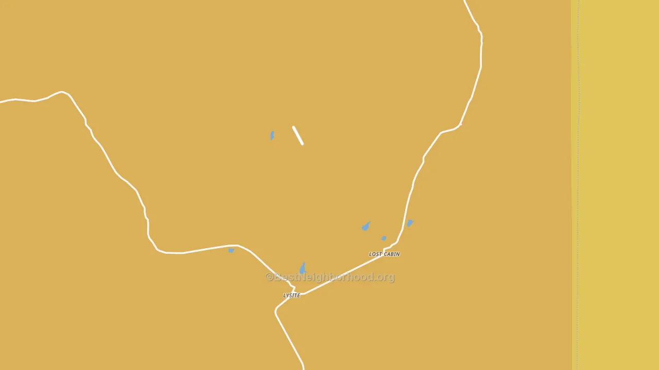 Map of the best neighborhoods in the Lysite area, with better matches in green and worse matches in red