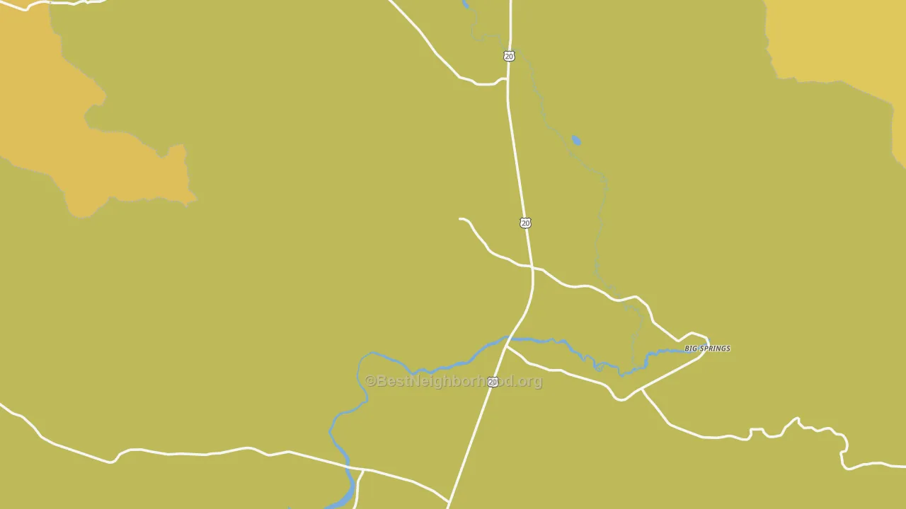 Map of the best neighborhoods in the Macks Inn area, with better matches in green and worse matches in red