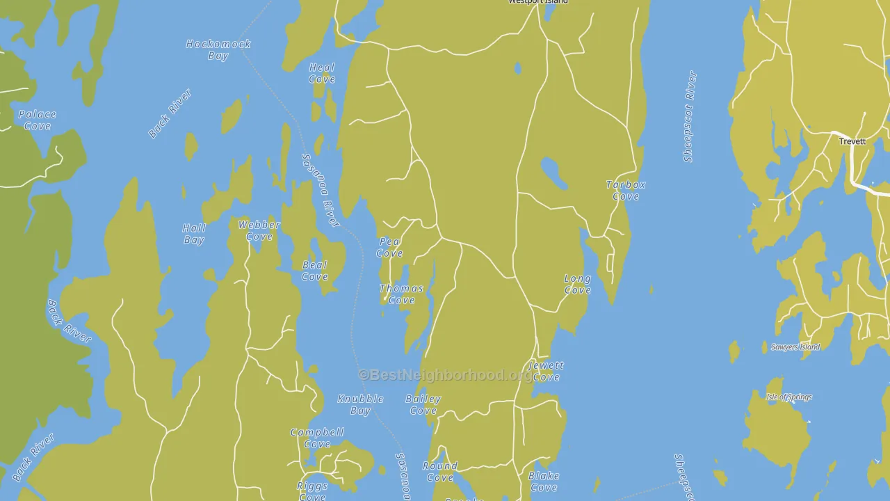 Map of the best neighborhoods in the MacMahan area, with better matches in green and worse matches in red