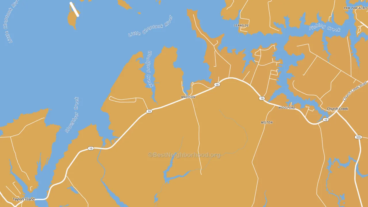 Map of the best neighborhoods in the Madison area, with better matches in green and worse matches in red