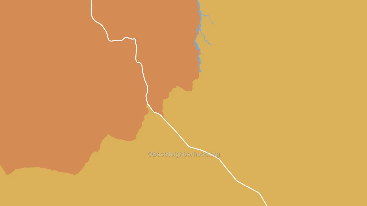 Map of the best neighborhoods in the Magdalena area, with better matches in green and worse matches in red