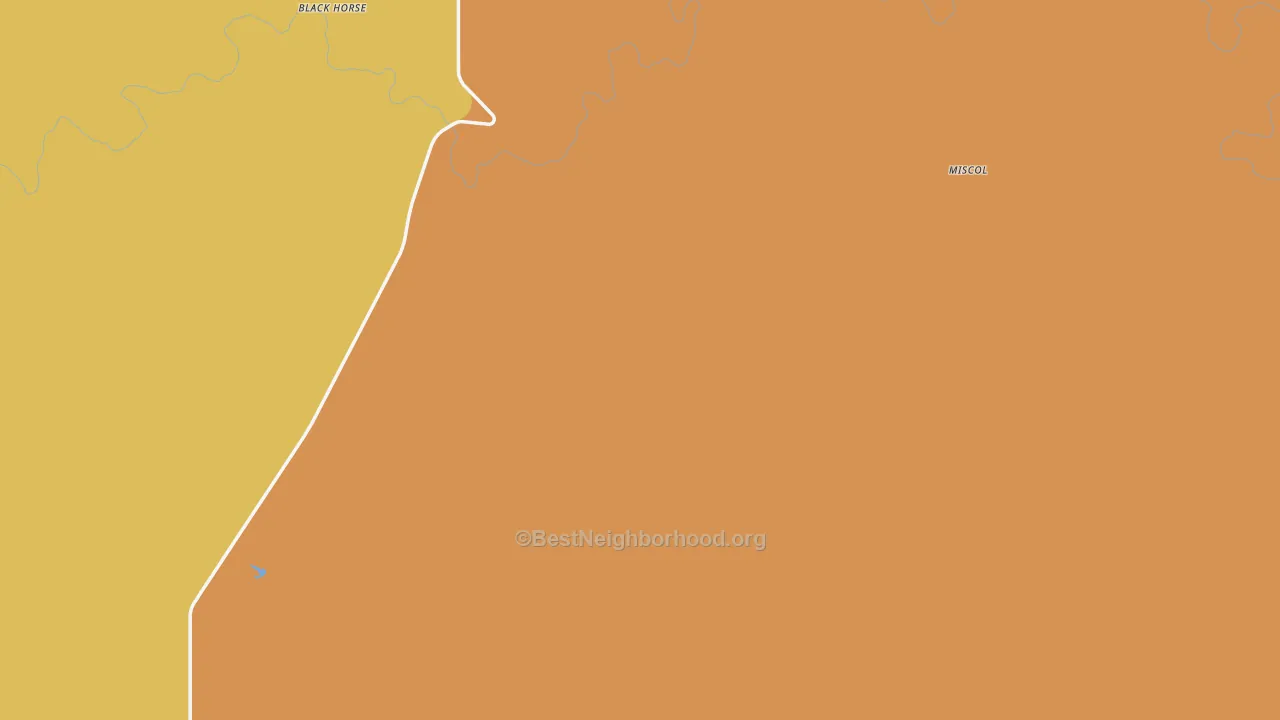 Map of the best neighborhoods in the Mahto area, with better matches in green and worse matches in red