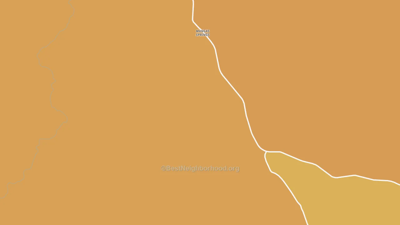Map of the best neighborhoods in the Mangas Springs area, with better matches in green and worse matches in red
