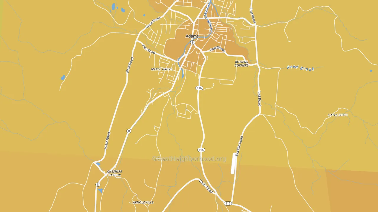 Map of the best neighborhoods in the Maple Grove area, with better matches in green and worse matches in red