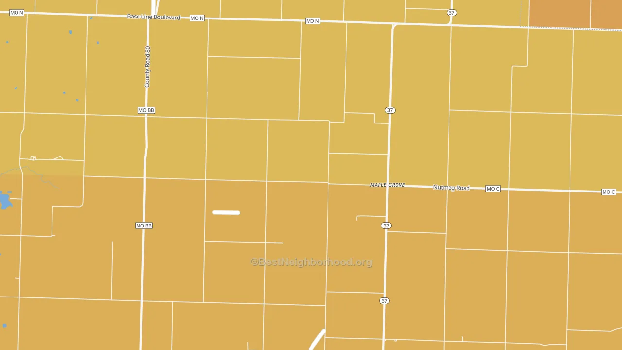 Map of the best neighborhoods in the Maple Grove area, with better matches in green and worse matches in red