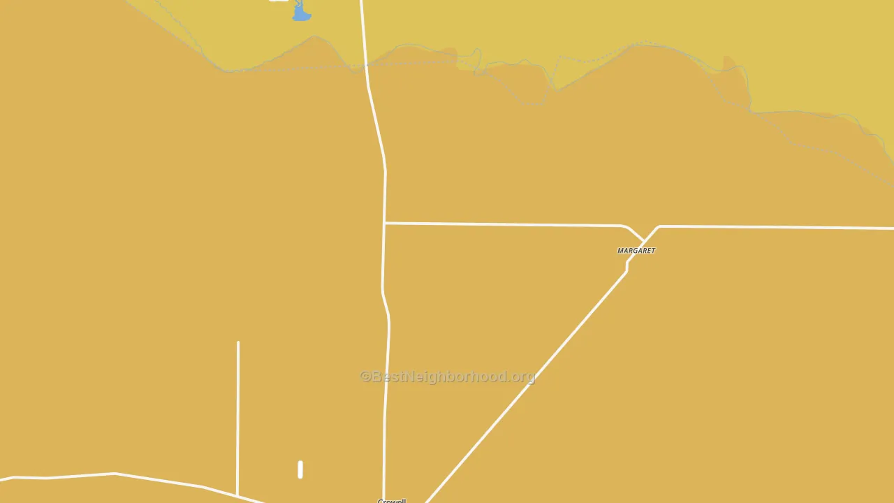 Map of the best neighborhoods in the Margaret area, with better matches in green and worse matches in red