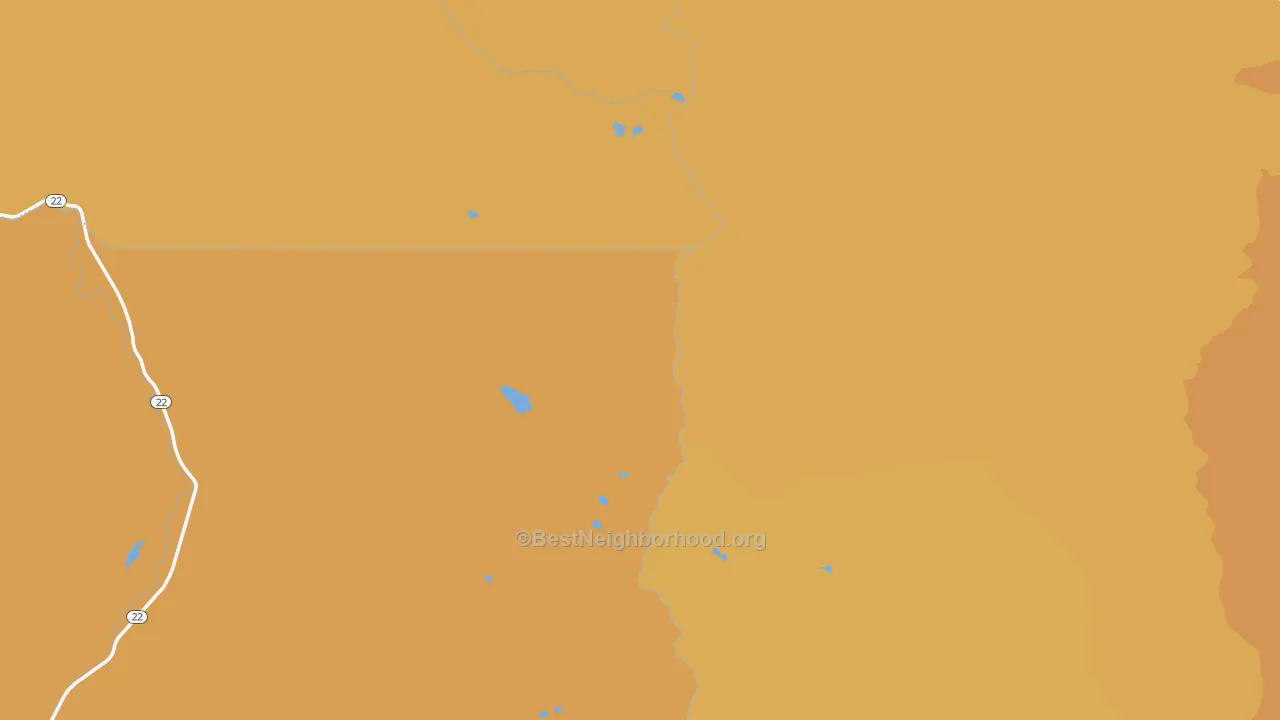 Map of the best neighborhoods in the Marion Forks area, with better matches in green and worse matches in red