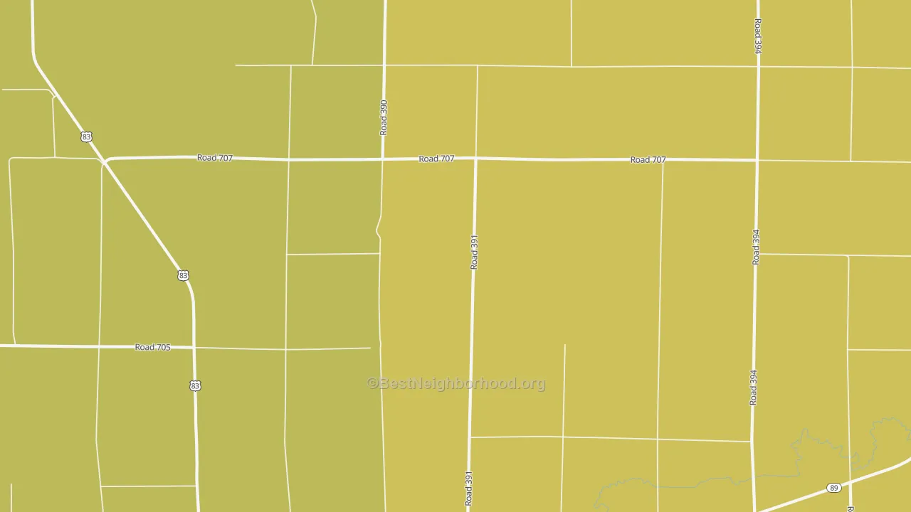 Map of the best neighborhoods in the Marion area, with better matches in green and worse matches in red