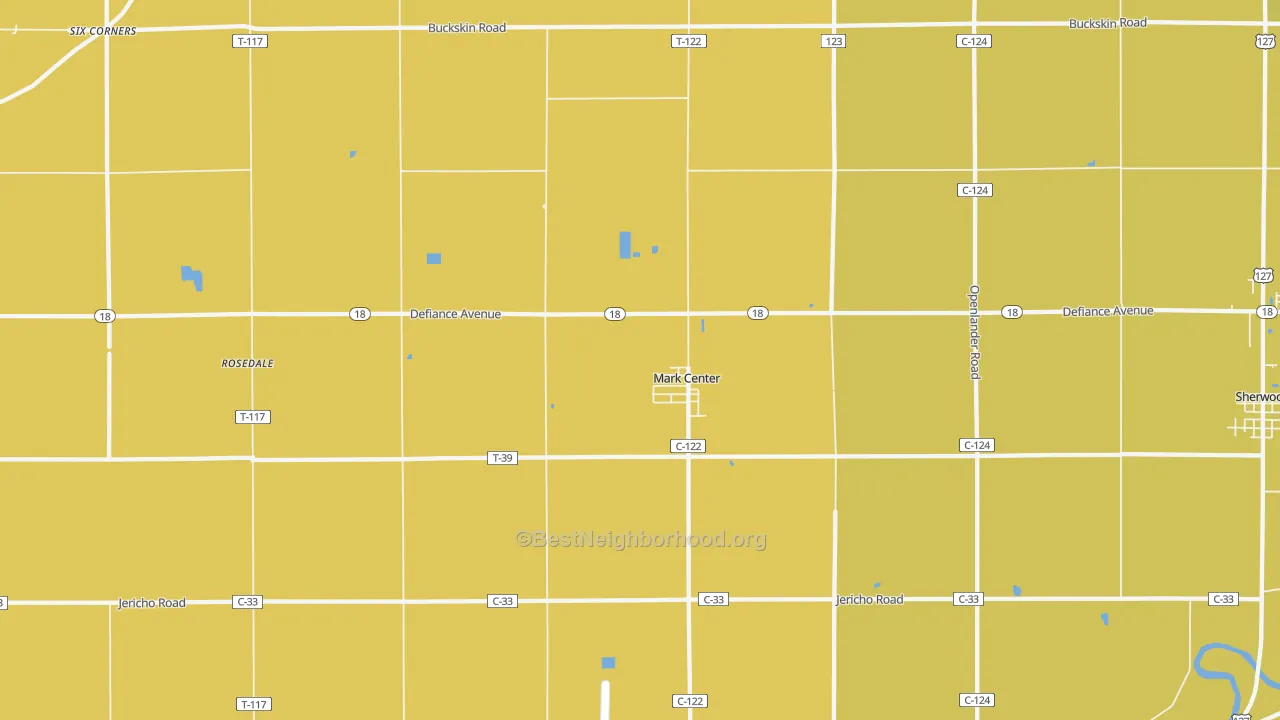 Map of the best neighborhoods in the Mark Center area, with better matches in green and worse matches in red