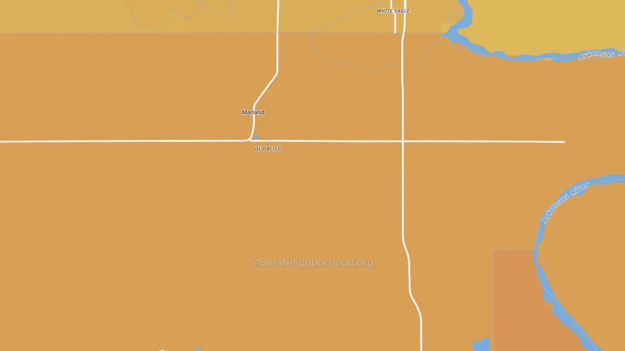 Map of the best neighborhoods in the Marland area, with better matches in green and worse matches in red