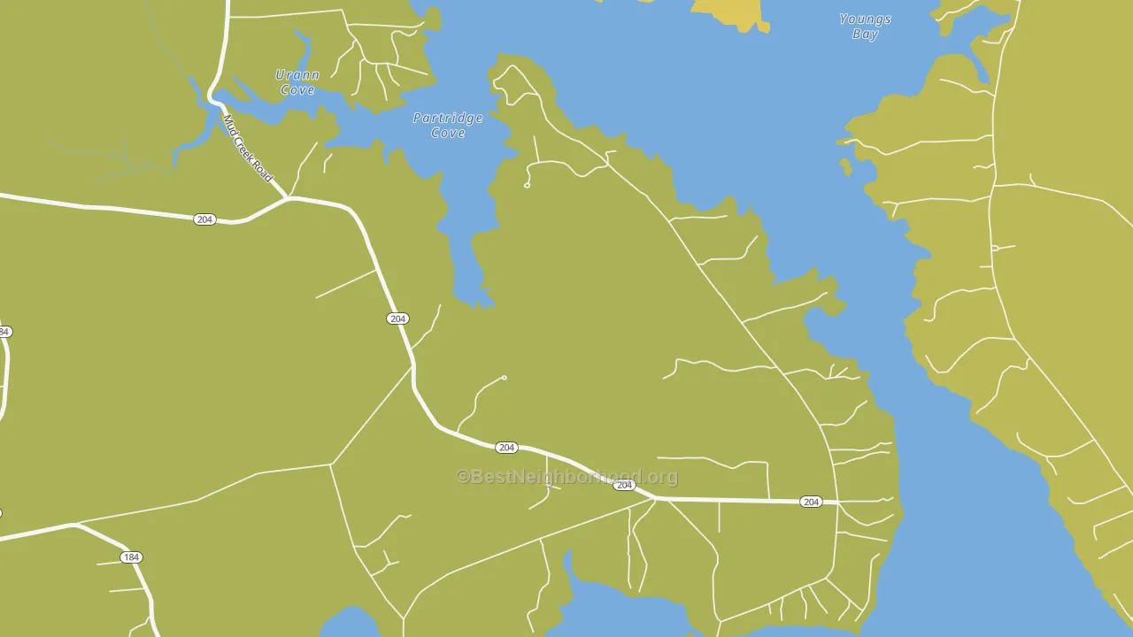 Map of the best neighborhoods in the Marlboro area, with better matches in green and worse matches in red