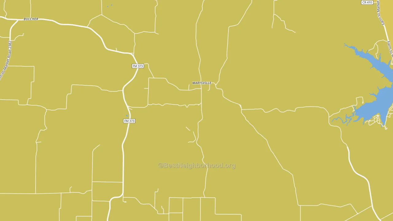 Map of the best neighborhoods in the Marysville area, with better matches in green and worse matches in red