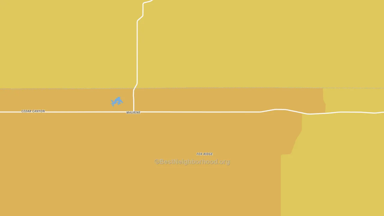 Map of the best neighborhoods in the Maurine area, with better matches in green and worse matches in red