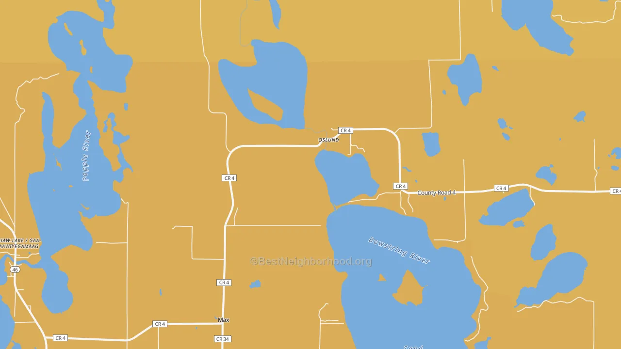 Map of the best neighborhoods in the Max area, with better matches in green and worse matches in red