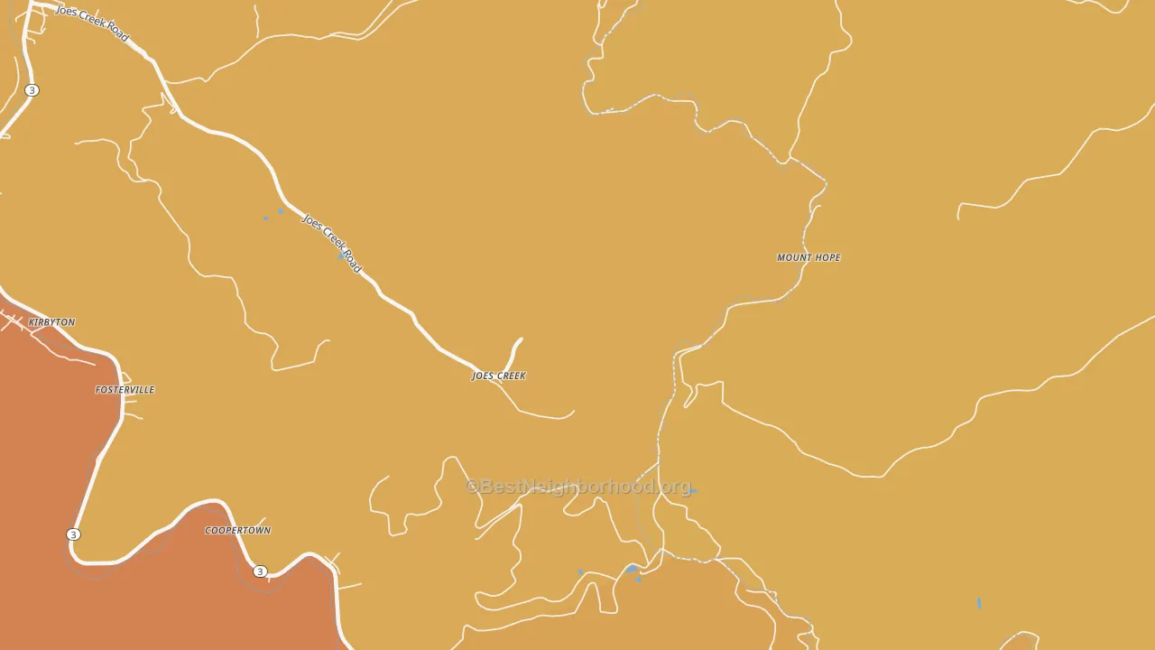 Map of the best neighborhoods in the Maxine area, with better matches in green and worse matches in red