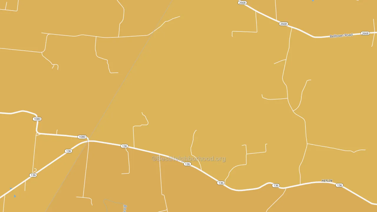 Map of the best neighborhoods in the Maxwell area, with better matches in green and worse matches in red