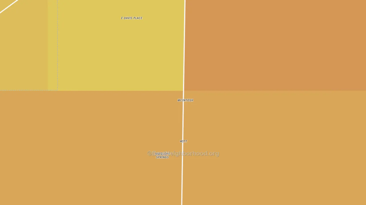 Map of the best neighborhoods in the Mc Intosh area, with better matches in green and worse matches in red