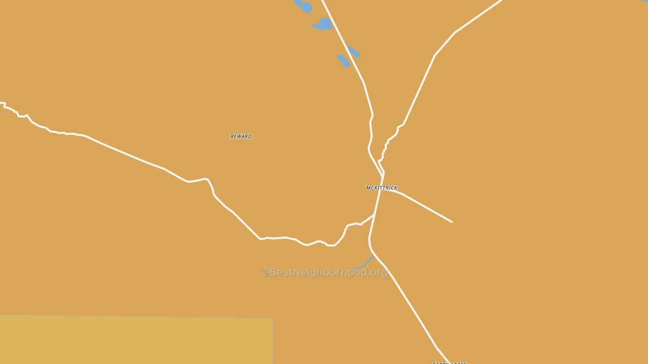 Map of the best neighborhoods in the Mc Kittrick area, with better matches in green and worse matches in red