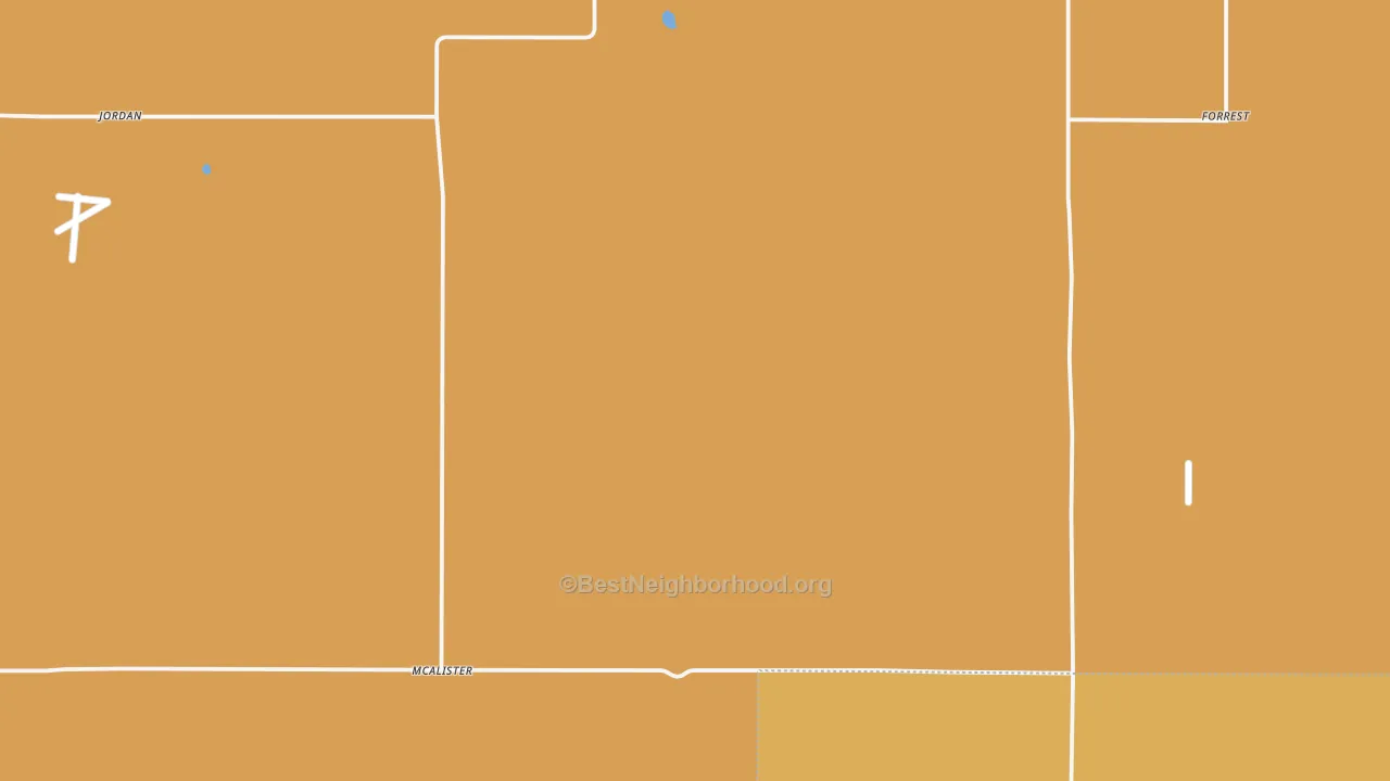 Map of the best neighborhoods in the McAlister area, with better matches in green and worse matches in red