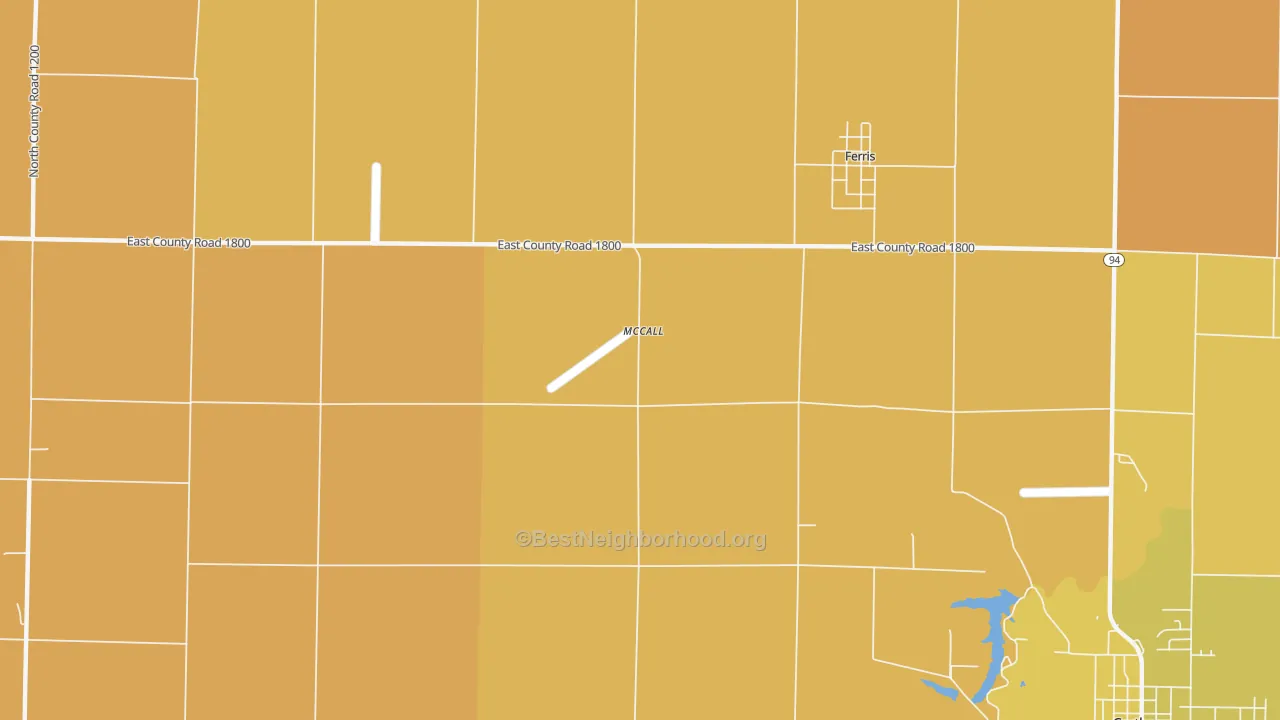 Map of the best neighborhoods in the McCall area, with better matches in green and worse matches in red