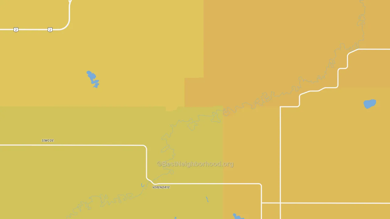 Map of the best neighborhoods in the McHenry County area, with better matches in green and worse matches in red