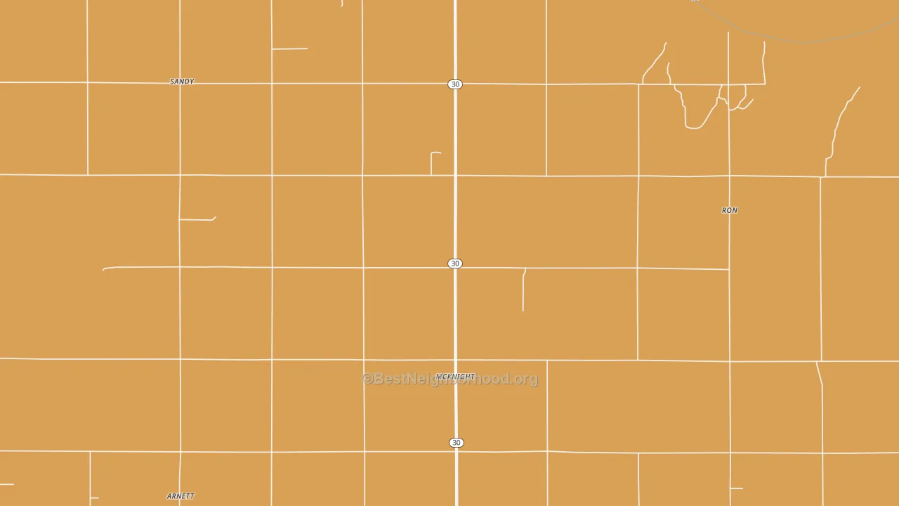 Map of the best neighborhoods in the McKnight area, with better matches in green and worse matches in red