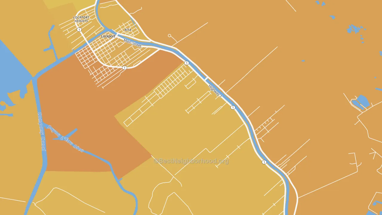 Map of the best neighborhoods in the McLeod area, with better matches in green and worse matches in red