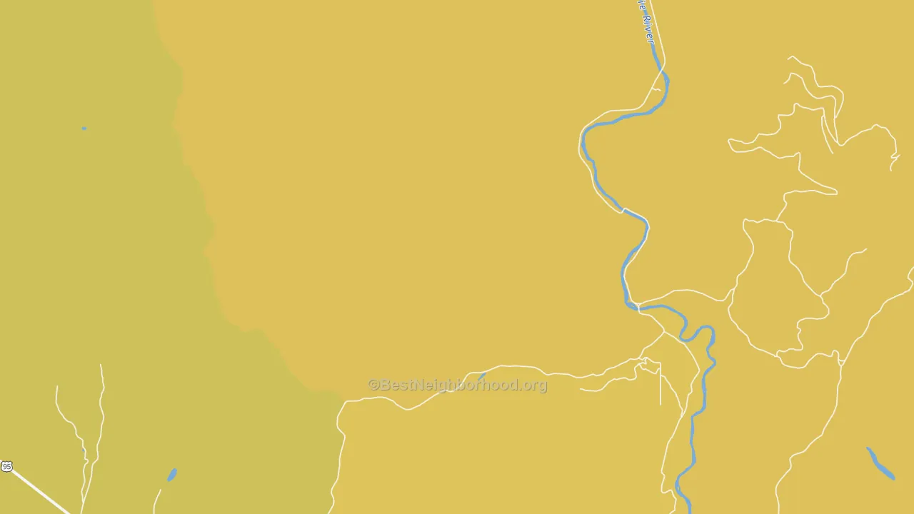 Map of the best neighborhoods in the Meadow Creek area, with better matches in green and worse matches in red