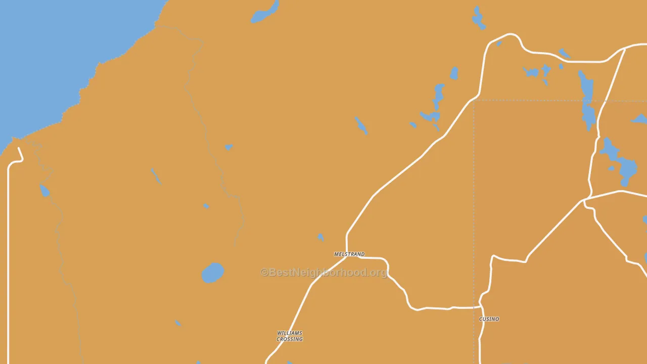 Map of the best neighborhoods in the Melstrand area, with better matches in green and worse matches in red