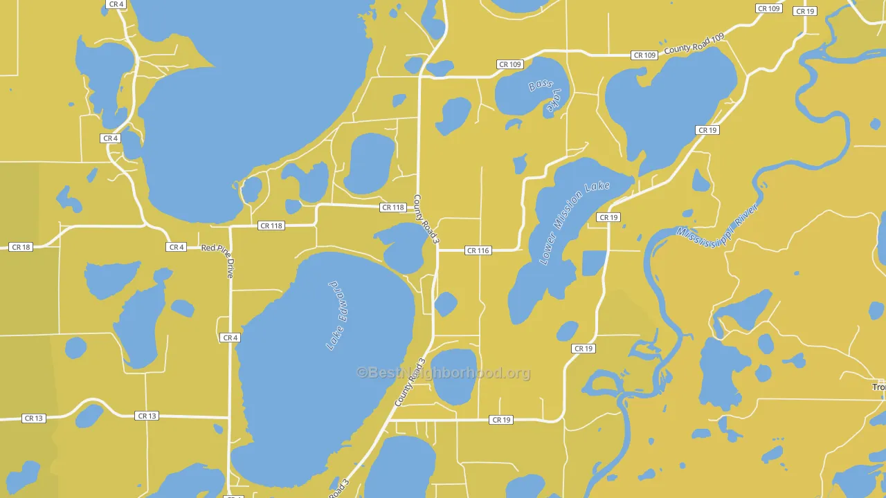 Map of the best neighborhoods in the Merrifield area, with better matches in green and worse matches in red