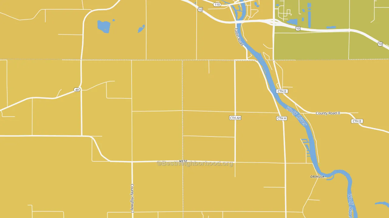 Map of the best neighborhoods in the Metz area, with better matches in green and worse matches in red
