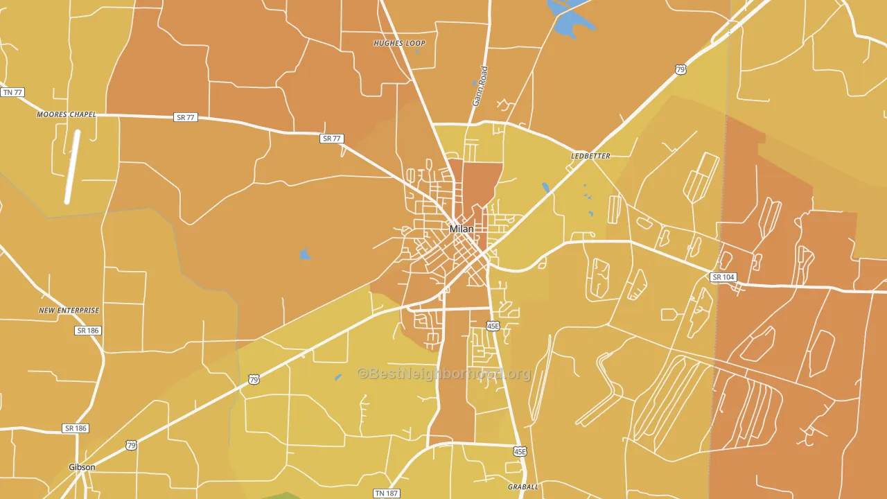 Map of the best neighborhoods in the Milan area, with better matches in green and worse matches in red