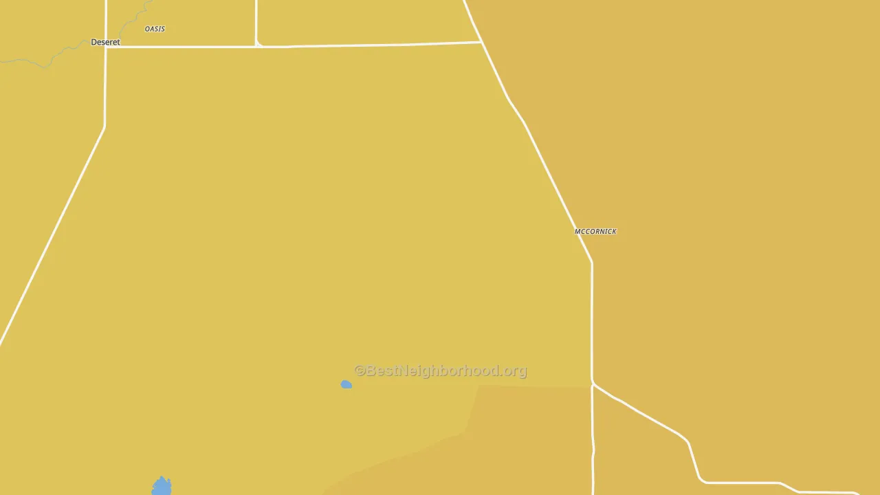 Map of the best neighborhoods in the Millard County area, with better matches in green and worse matches in red