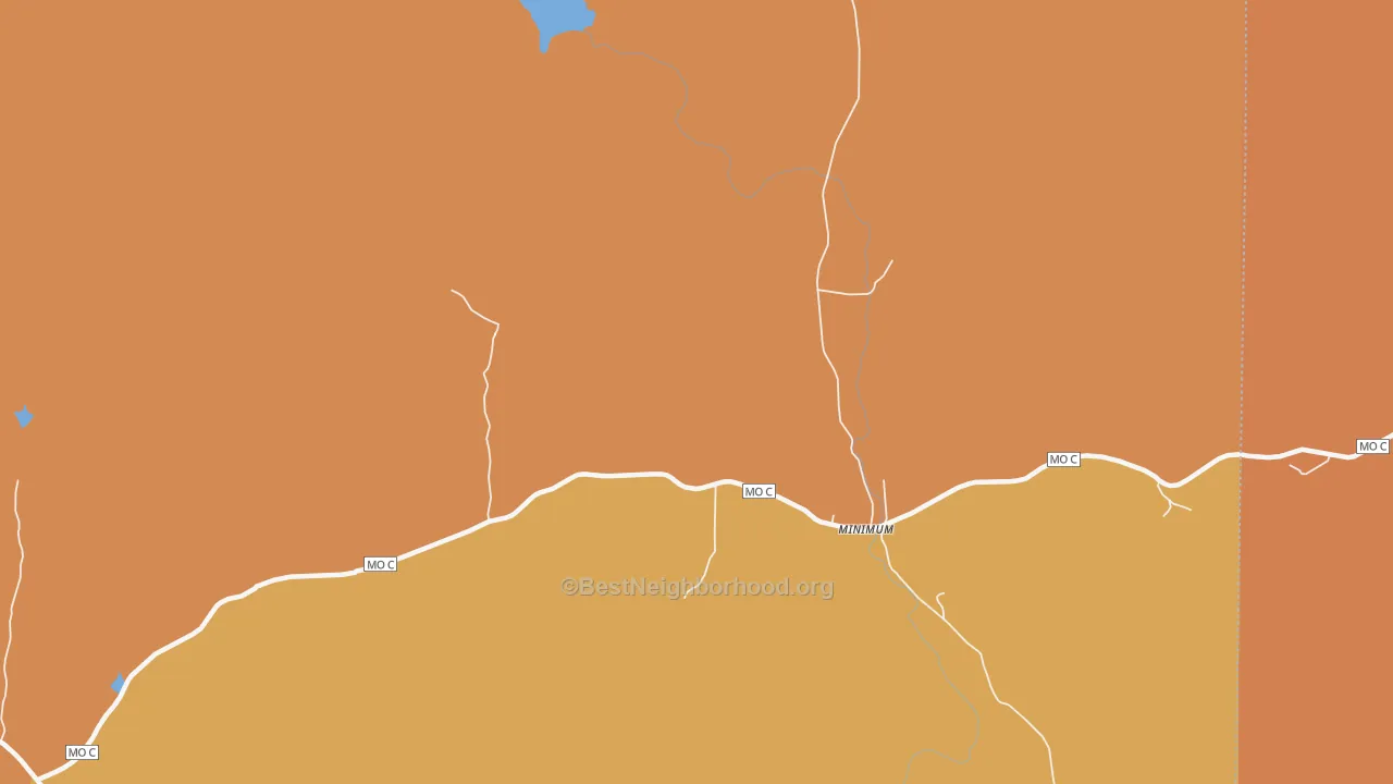 Map of the best neighborhoods in the Minimum area, with better matches in green and worse matches in red