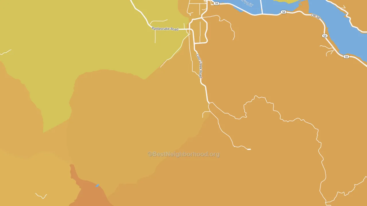 Map of the best neighborhoods in the Minnow area, with better matches in green and worse matches in red