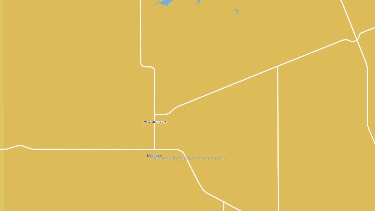 Map of the best neighborhoods in the Mobeetie area, with better matches in green and worse matches in red
