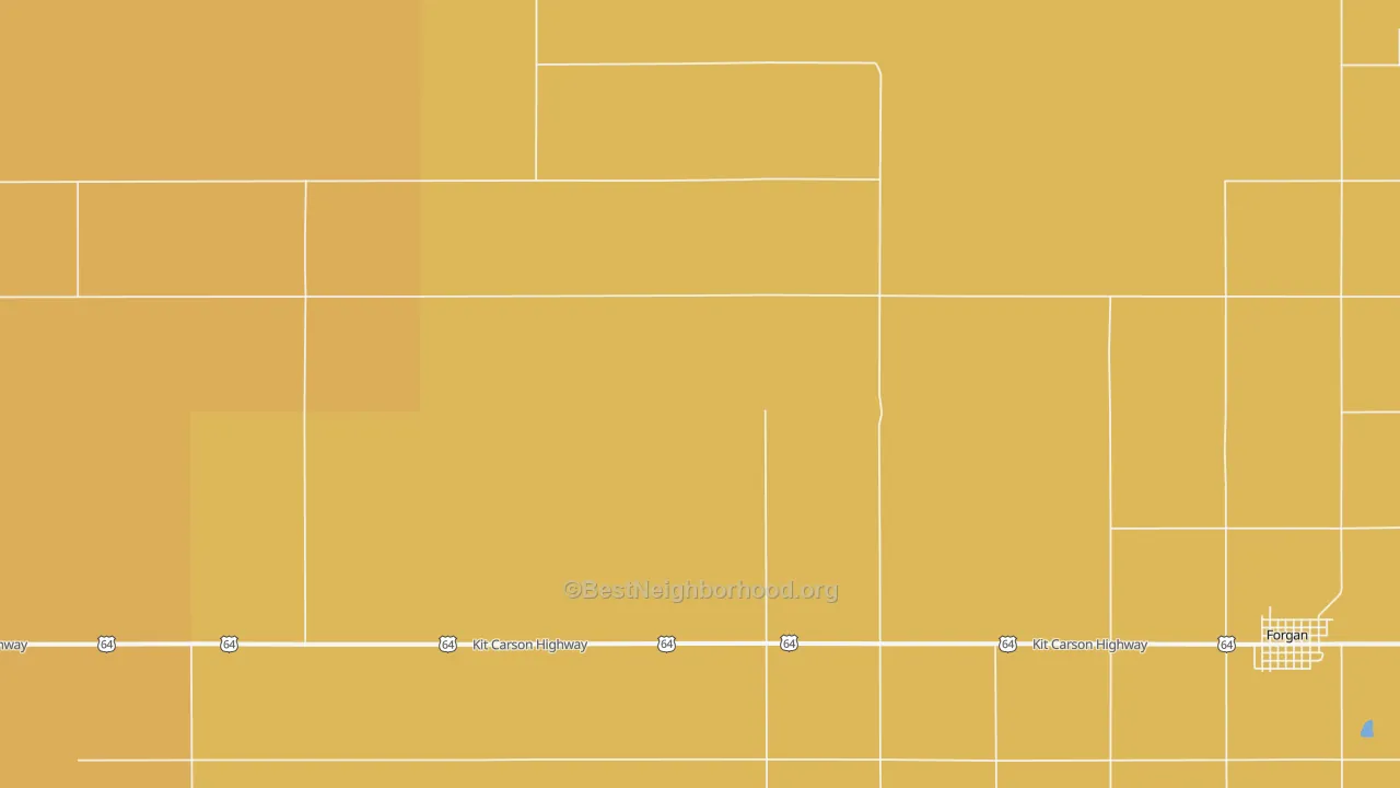 Map of the best neighborhoods in the Mocane area, with better matches in green and worse matches in red