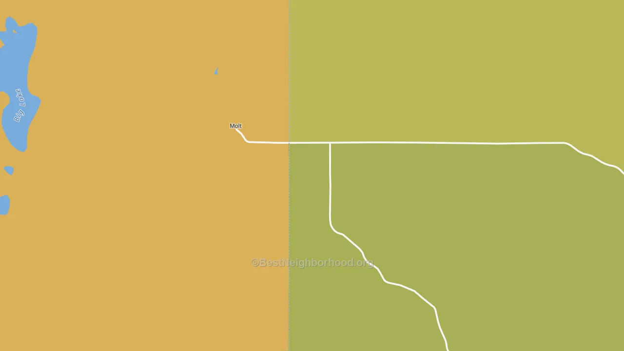 Map of the best neighborhoods in the Molt area, with better matches in green and worse matches in red